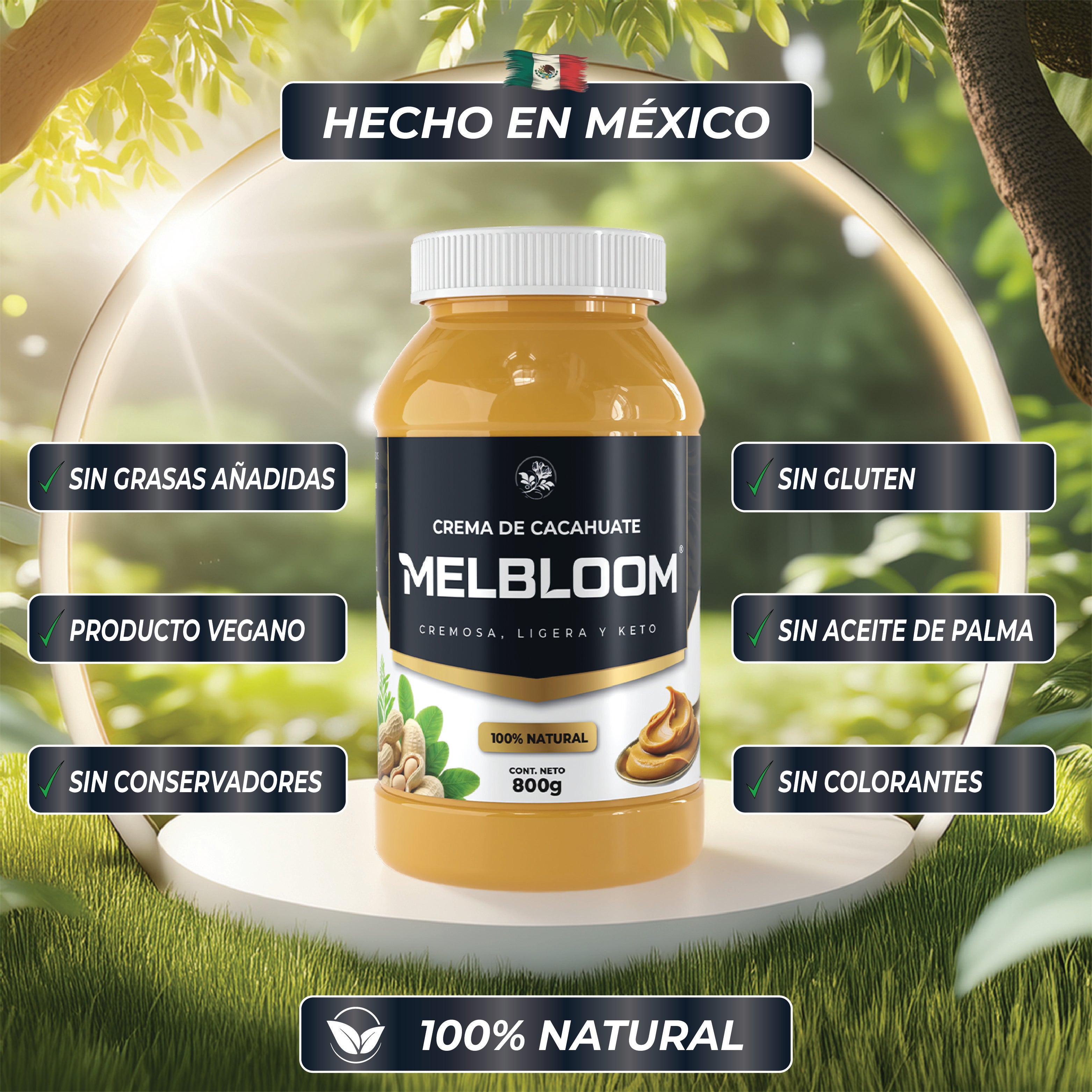 Crema de Cacahuate Natural 800g