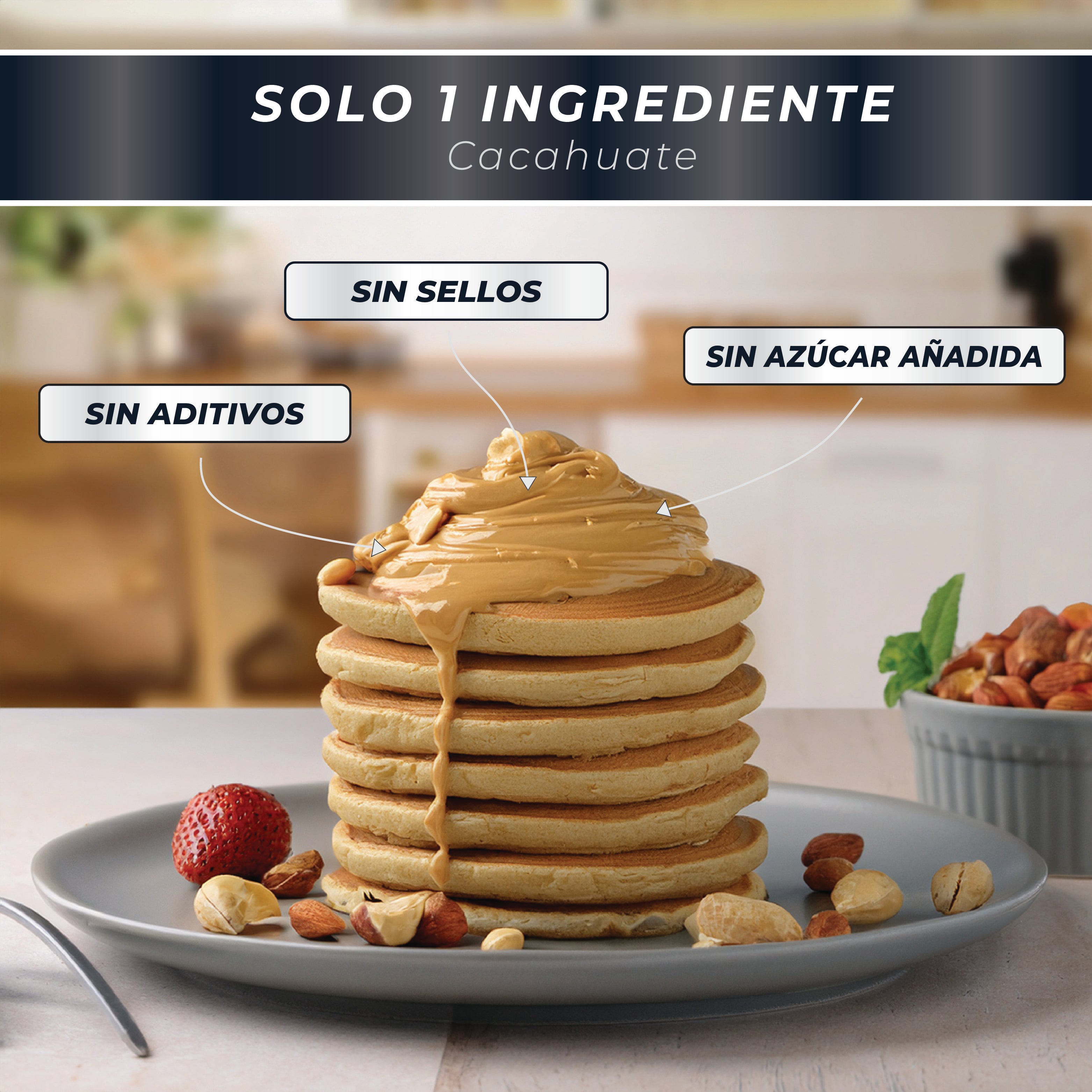 Crema de Cacahuate Natural 800g