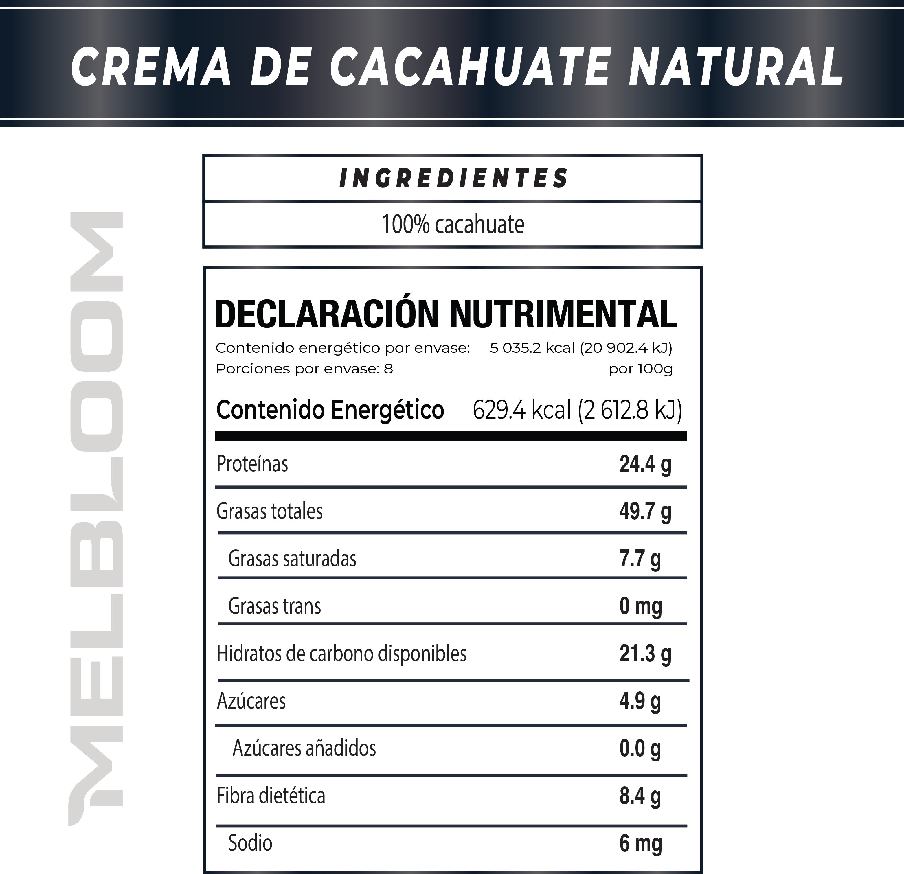 Crema de Cacahuate Natural 800g