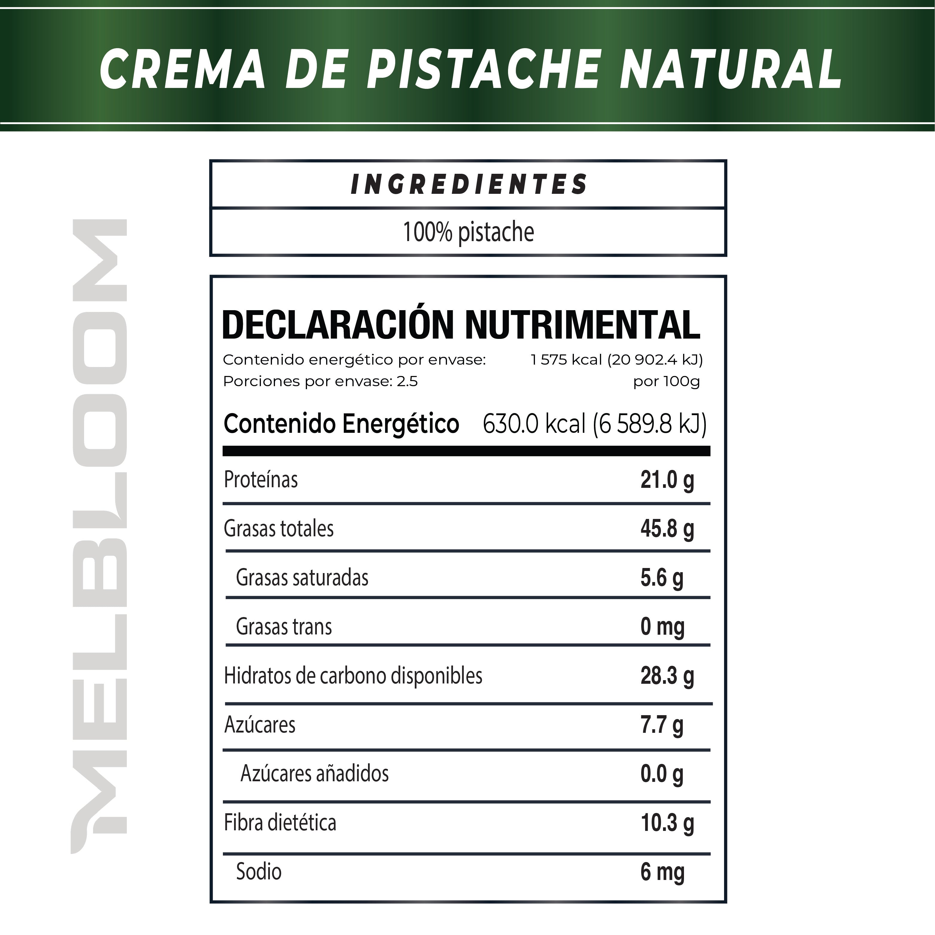 Crema de Pistache Natural 250g